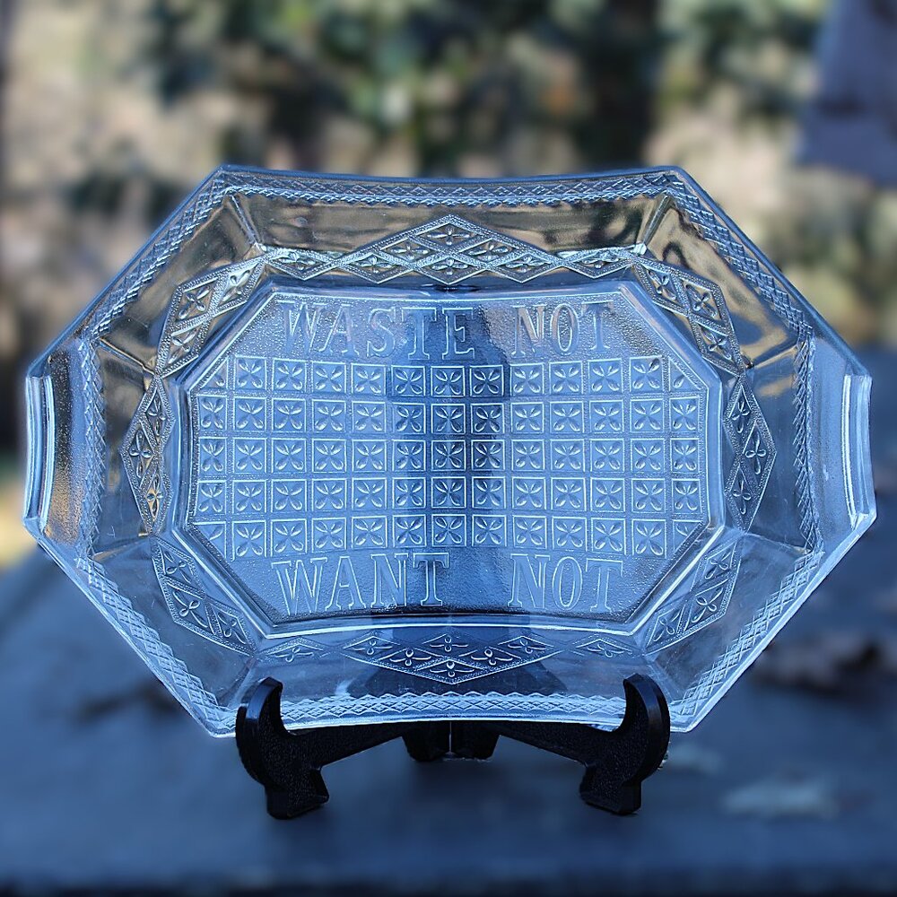 Antique EAPG Waste Not Want Not Bread Tray